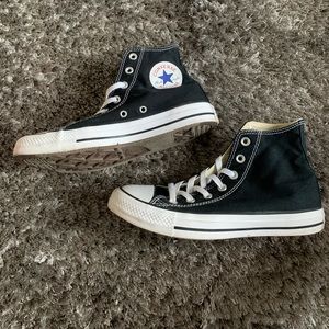 Black High Top Converse, women’s size 8